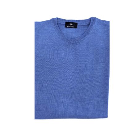 Pullover girocollo uomo lana merino Blusalina BS120/80 - immagine 3