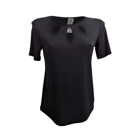 maglia da donna a maniche corte nera