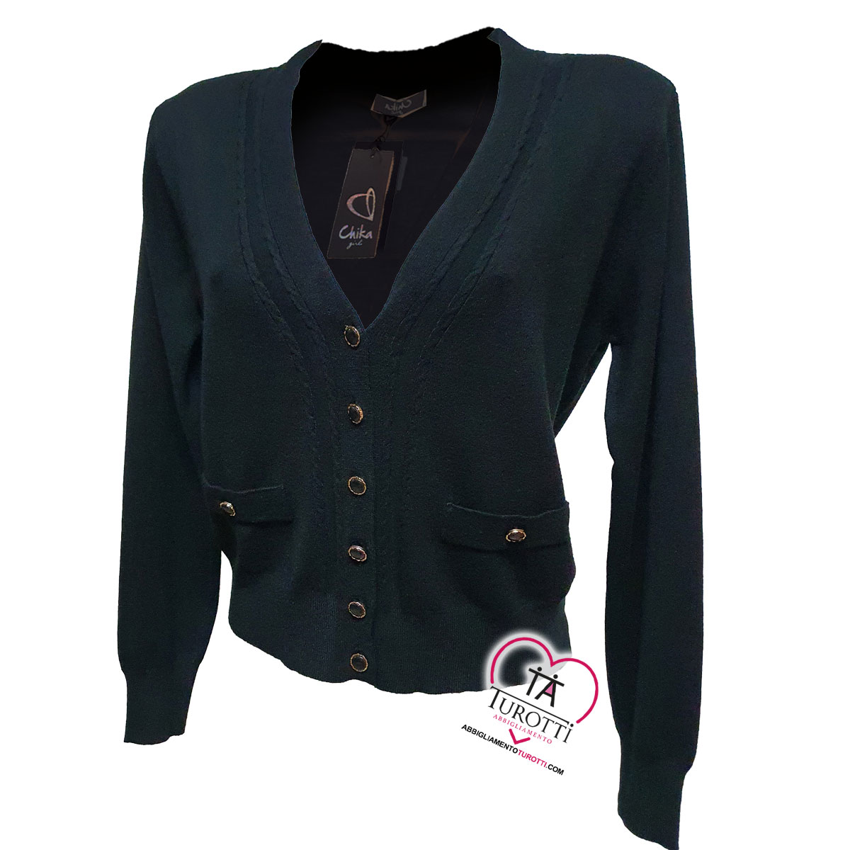 Cardigan Lungo donna bottoni Chika - Turotti Abbigliamento