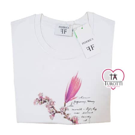 T-shirt Donna Girocollo Federica fv2354 bianco - immagine 2