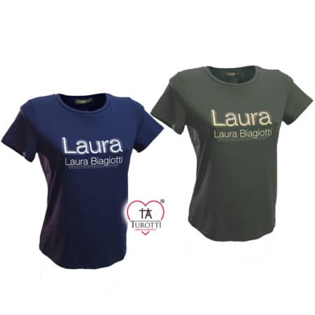 T-shirt Donna Laura Biagiotti Girocollo LB25P1403 con strass - immagine 2