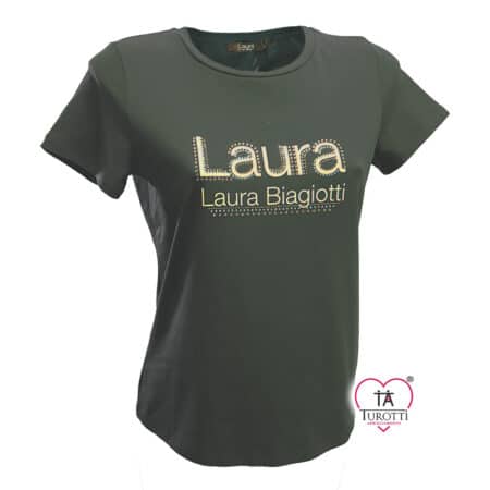 T-shirt Donna Laura Biagiotti Girocollo LB25P1403 con strass - immagine 3