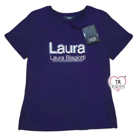 T-shirt Donna Laura Biagiotti Girocollo LB25P1403 con strass - immagine 5