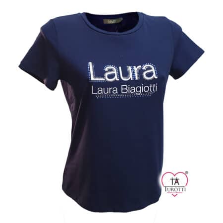 T-shirt Donna Laura Biagiotti Girocollo LB25P1403 con strass