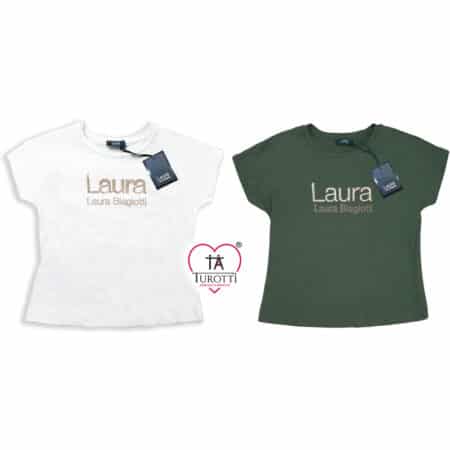 T-shirt Donna Laura Biagiotti Girocollo LB25P1404 con strass - immagine 7