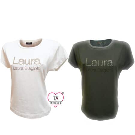 T-shirt Donna Laura Biagiotti Girocollo LB25P1404 con strass - immagine 2