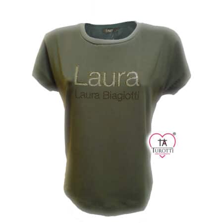 T-shirt Donna Laura Biagiotti Girocollo LB25P1404 con strass - immagine 4