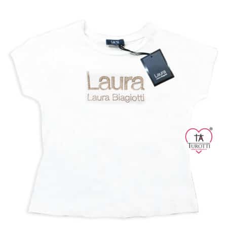 T-shirt Donna Laura Biagiotti Girocollo LB25P1404 con strass - immagine 6