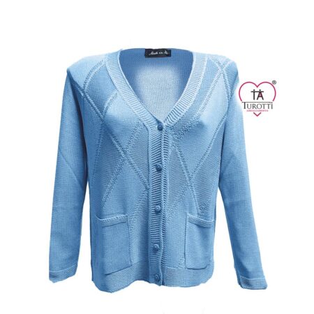 Cardigan Moda Italia Carpi Donna 25550 misto cotone scollo a V bottoni - immagine 2