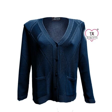 Cardigan Moda Italia Carpi Donna 25550 misto cotone scollo a V bottoni - immagine 9