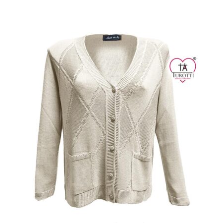 Cardigan Moda Italia Carpi Donna 25550 misto cotone scollo a V bottoni - immagine 5