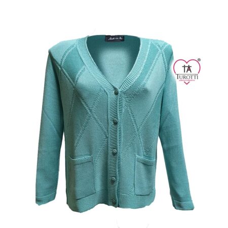 Cardigan Moda Italia Carpi Donna 25550 misto cotone scollo a V bottoni - immagine 8