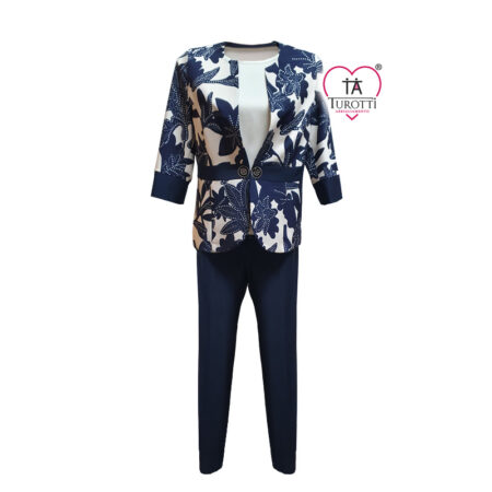 Completo donna pantalone Elena con Giacca motivo floreale articolo Eleganza - immagine 2