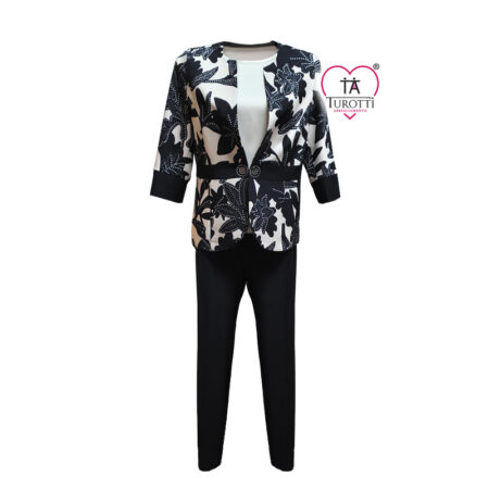 Completo donna pantalone Elena con Giacca motivo floreale articolo Eleganza - immagine 6